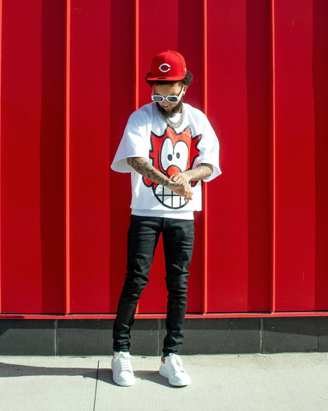 ATL GLITCH RED WHITE CREWNECK