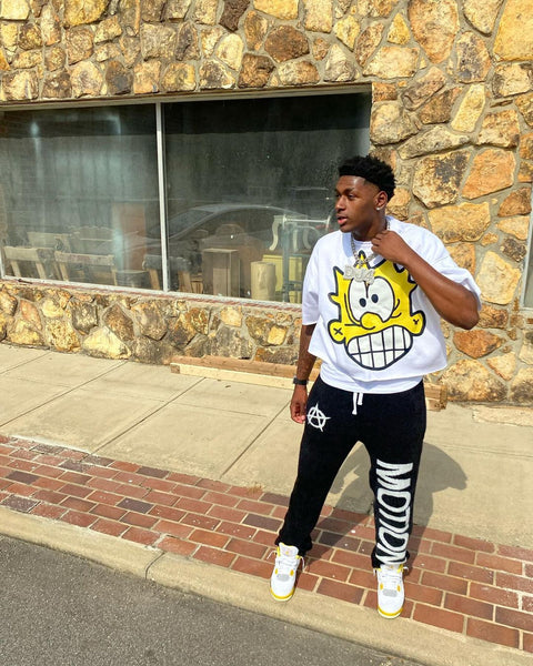 ATL GLITCH YELLOW WHITE CREWNECK