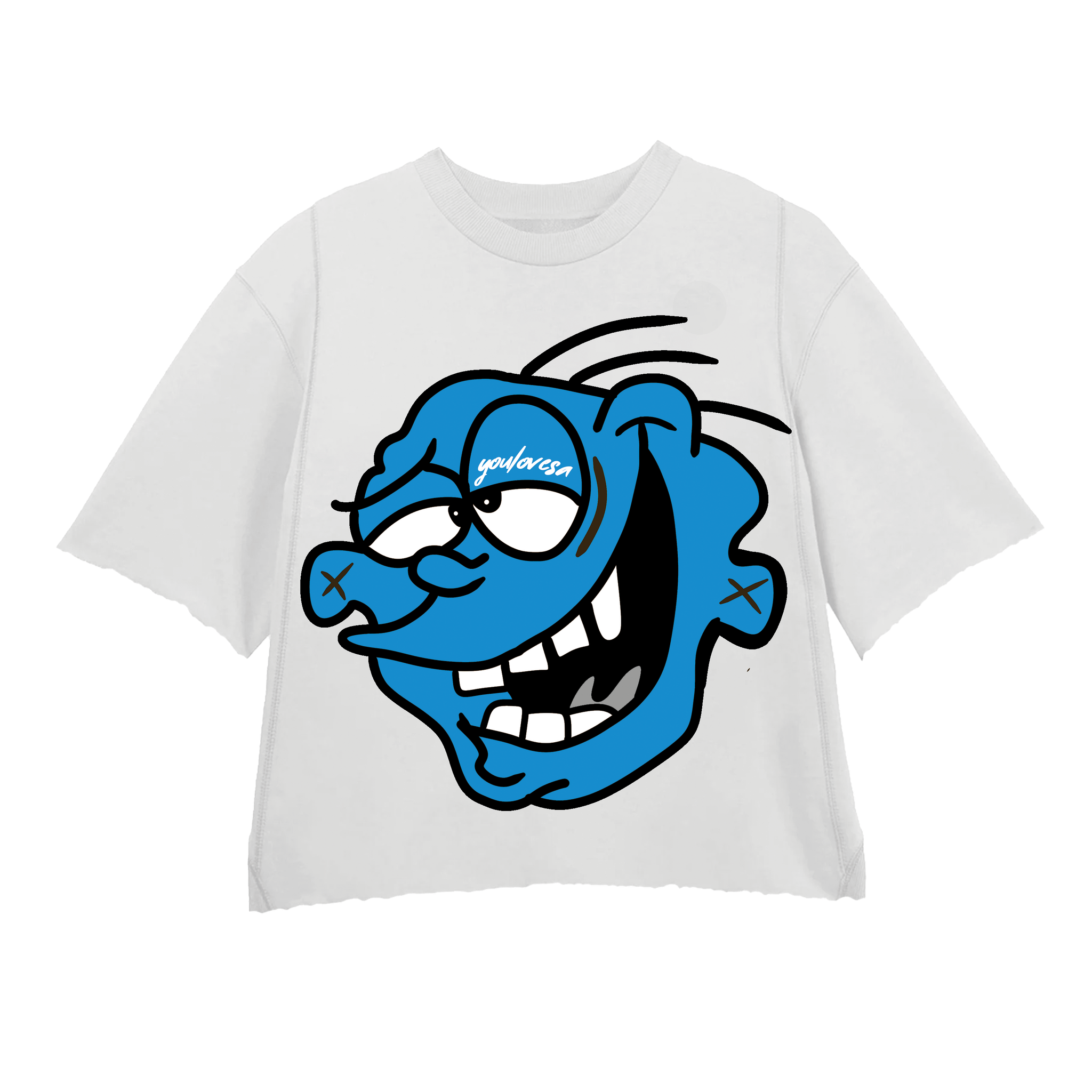 WHITE BLUE EDDY TEE