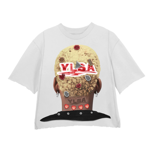 WHITE RED 2K HEAD CROPPED CREWNECK