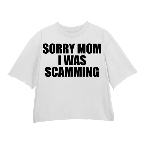 WHITE / SCAMMING CREWNECK