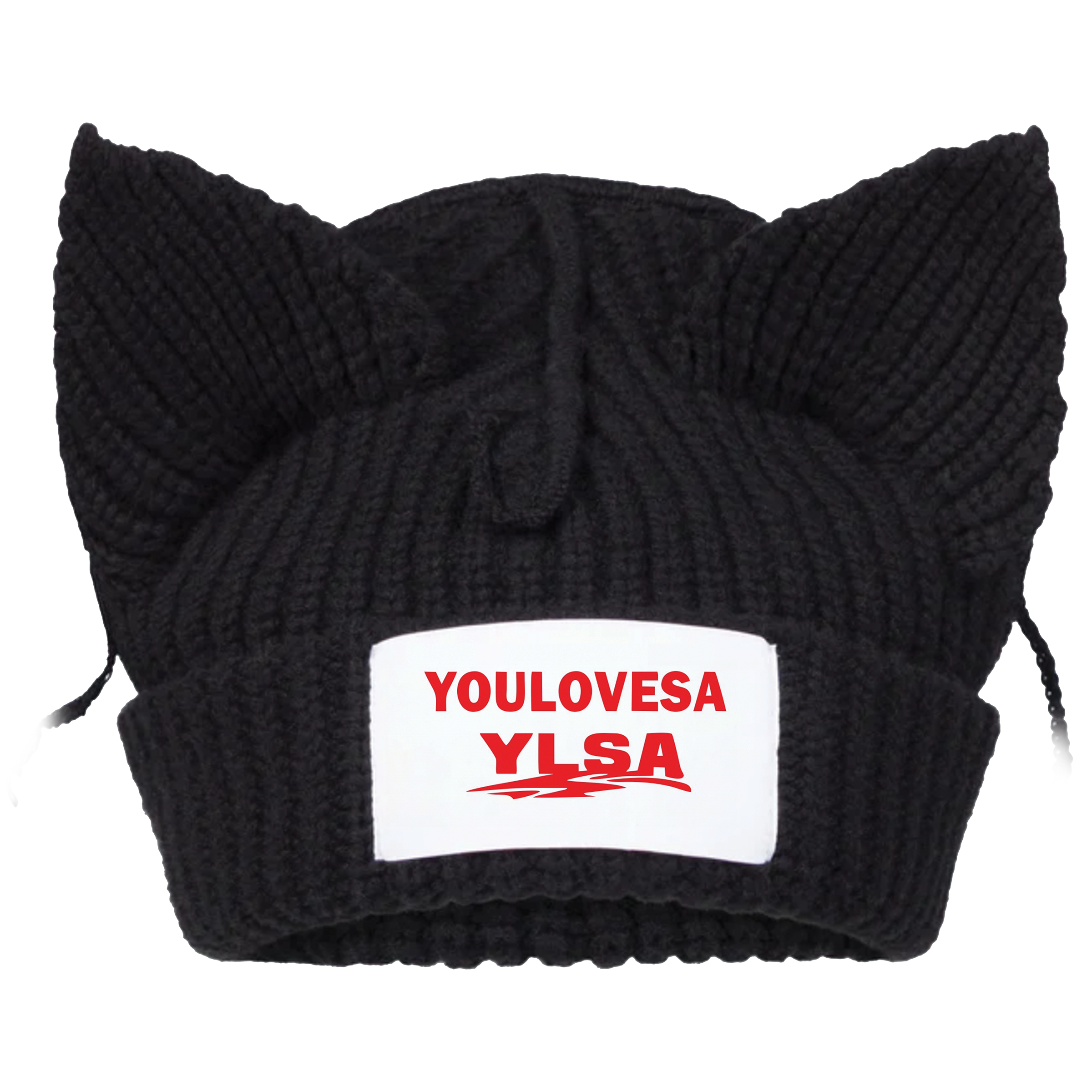 BLACK "YOULOVESA" BEANIE