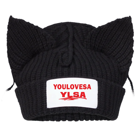 BLACK "YOULOVESA" BEANIE