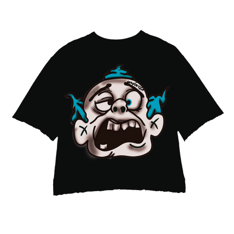 BLACK BLUE MONSTER 2.0 CROPPED CREWNECK