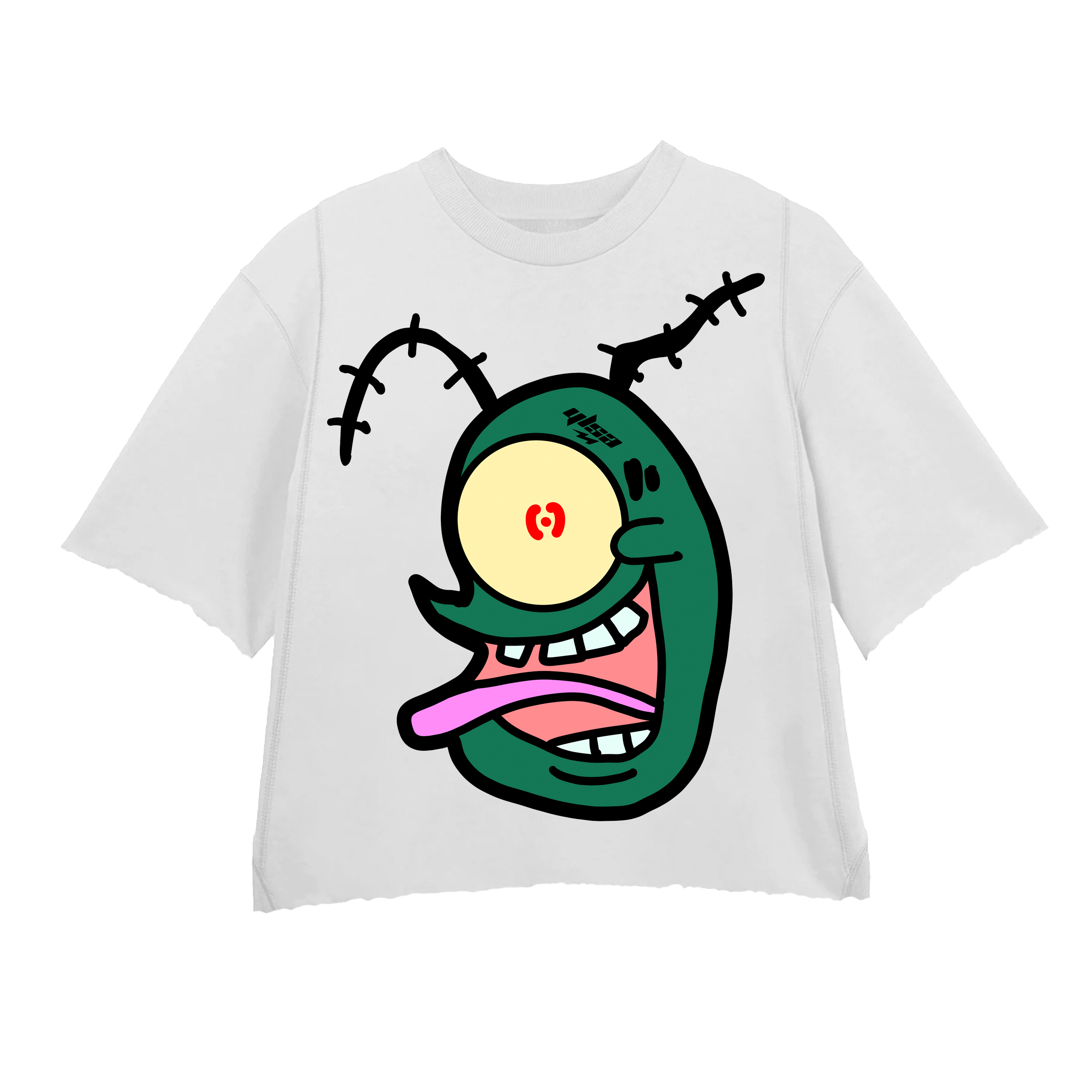 PLANKTON GREEN WHITE CREWNECK