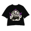 PURPLE MONSTER 2.0 BLACK CROPPED CREWNECK