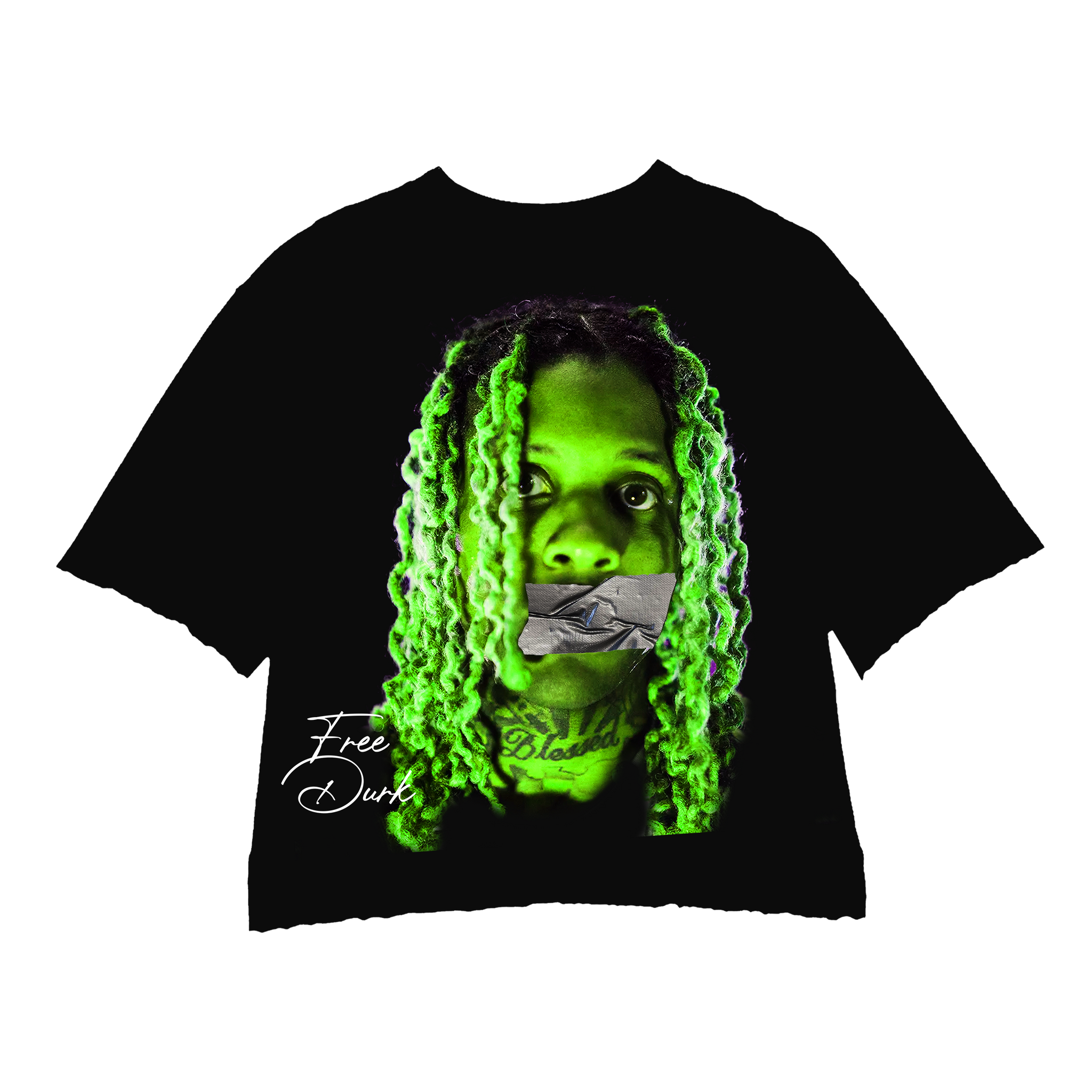 FREE DURK GREEN BLACK TEE