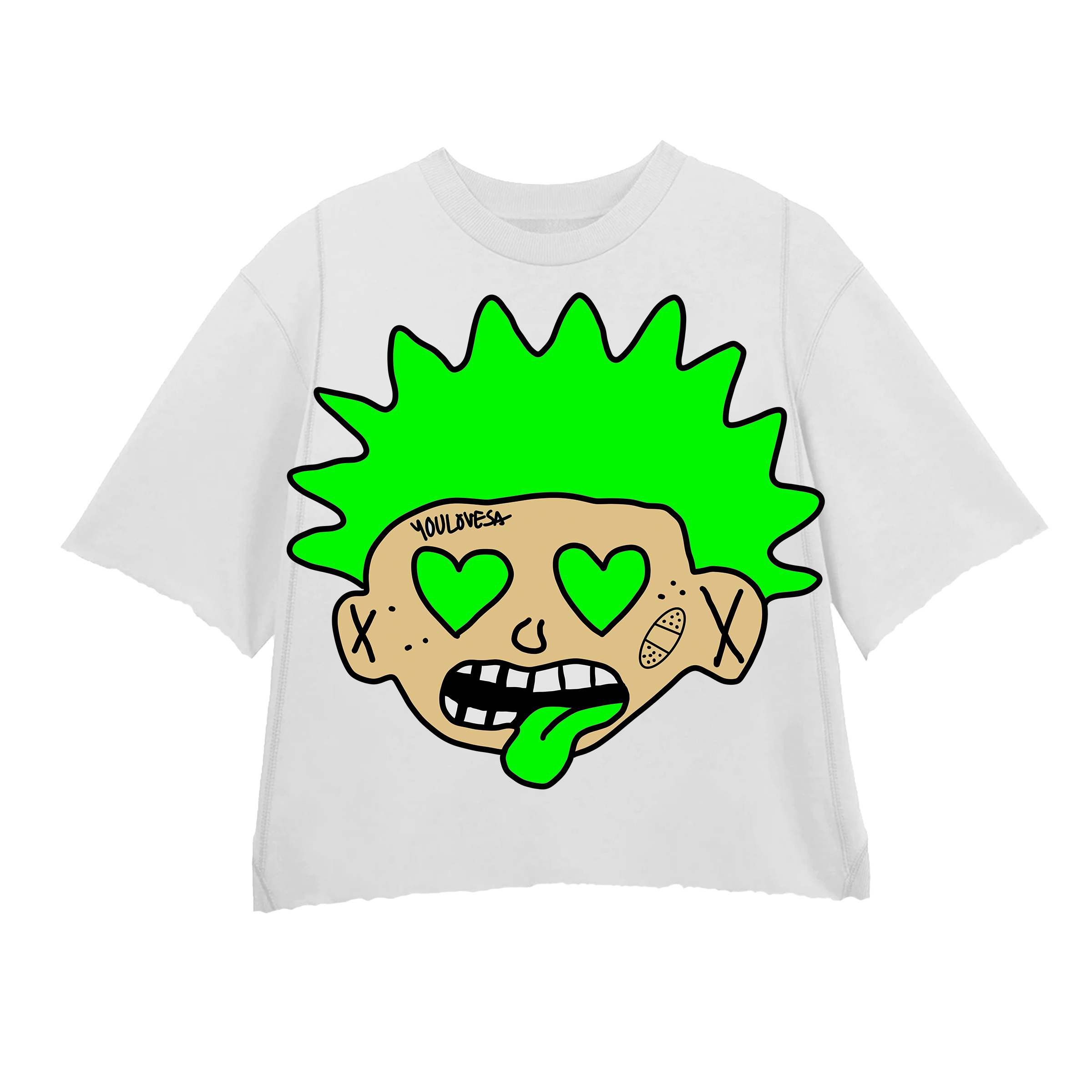 KRAZYMAN SLIME GREEN WHITE CREWNECK