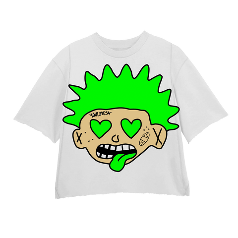 KRAZYMAN SLIME GREEN WHITE CREWNECK